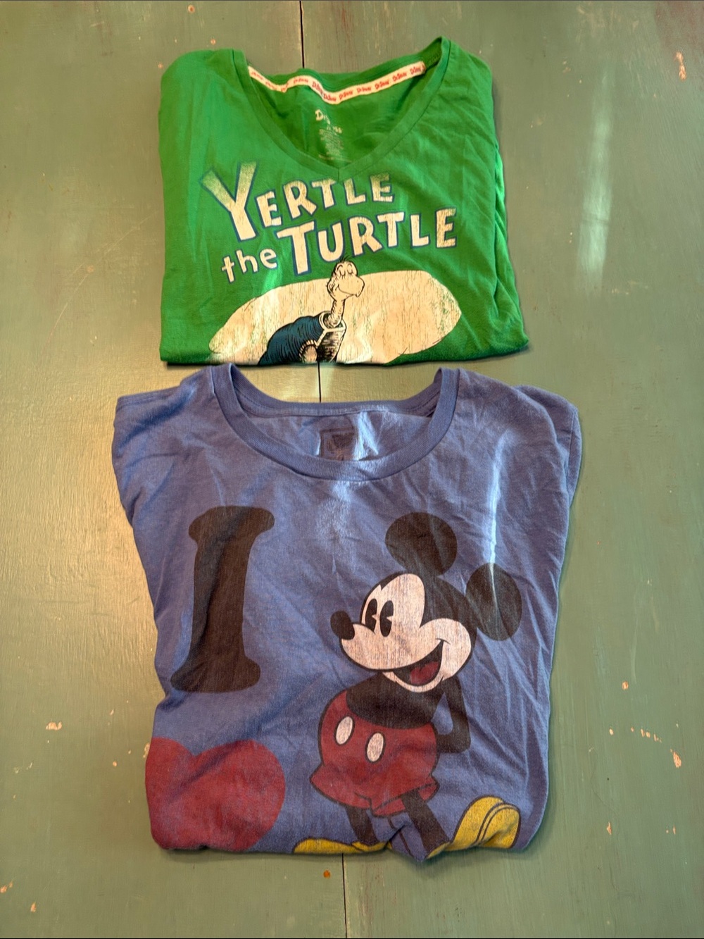 Disney Blue Mickey Mouse Tee with Black, Red & Yellow Accents